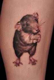 picior drăguță realistă imagine de tatuaj de mouse