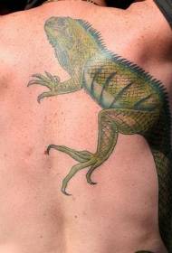 motivo tatuaggio lucertola colore realistico lato vita