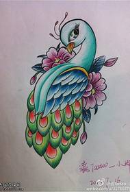 dath pearsantacht peacock tattoo pictiúr lámhscríbhinne