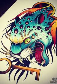 Fashion Super handsome leopard head tattoo manuscript