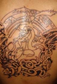 Pattern ng tattoo ng Aztec Snake War Tattoo