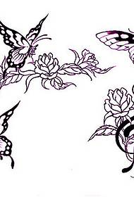 „Totem“ tatuiruotės modelis: „Totem Butterfly Note Rose“ tatuiruotės paveikslėlis