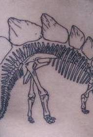 ingalo emnyama ye-stegosaurus skeleton tattoo iphethini