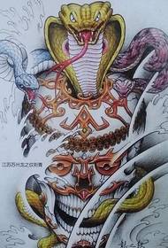 un'immagine tradizionale del modello del manoscritto del tatuaggio del serpente