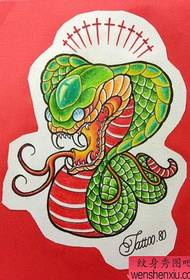 прекрасно популарни рукопис у облику тетоваже змија