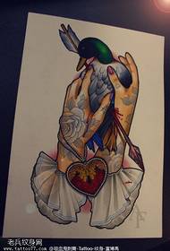 injured poor pigeon tattoo pattern