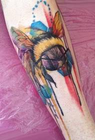 женский рука акварельный рисунок пчелы тату