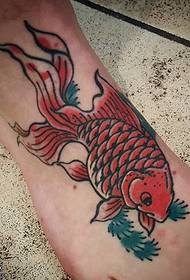 liab goldfish tattoo cov qauv ntawm ko taw