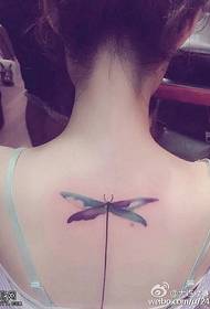 back painted dragonfly tattoo pattern
