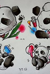 sad Sang panda tattoo manuscript sawir gacmeed