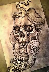 skoalle snake andskull tattoo patroan manuskript