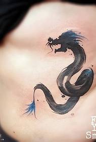 Patró de tatuatge de serp de tinta abdominal