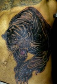 Kwaad zwarte panter taille tattoo patroon