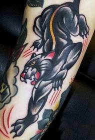 wakale sukulu umunthu wakuda panther tattoo pateni