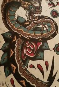 rokopis realističen vzorec tetovaže kač za oči