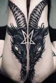 una serie di demoni testa di pecora Buffalo Baphomet apprezzamento del modello del tatuaggio