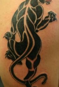 Kruipende swart pantertatoeëringpatroon