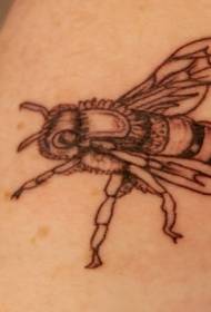 ніг коричневий однотонний реалістичний бджолиний татуювання візерунок
