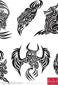 totem tiger tattoo pattern