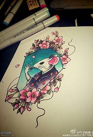 modello di tatuaggio del mouse dipinto