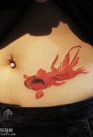 oldalsó derék vörös aranyhal tetoválás minta