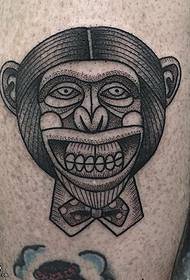 modello di tatuaggio scimmia tatuato gamba
