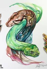 Рукопис је насликао два узорка тетоваже змија