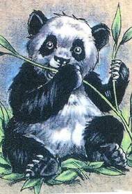 国宝熊猫吃竹子可爱的纹身图案(tattoo)