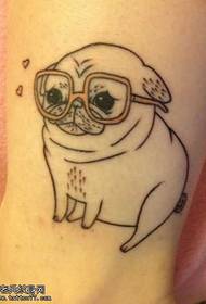 láb aranyos kutya tetoválás minta