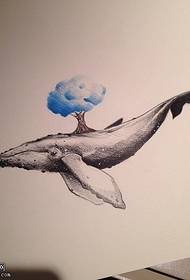 Manuscript shark tattoo pattern