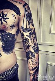 dub panther tattoo qauv hauv qab hauv siab