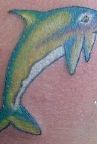 Grønn og blå delfin tatoveringsmønster