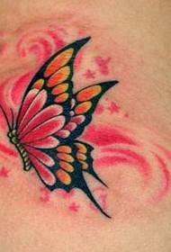 Tatuointikuvio: Mahtava värillinen perhonen tatuointikuvion kuva