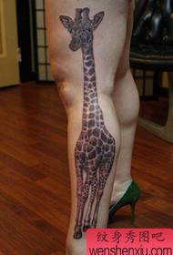 patrón de tatuaxe de xirafa do pé