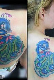 patrón de tatuaje de pavo real