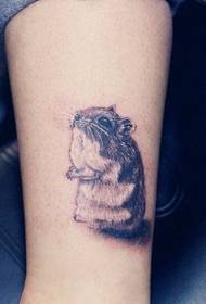 leg cute little hamster tattoo pattern
