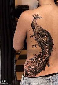 back peacock tattoo pattern