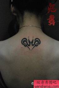 girl back classic totem Love Snake Tattoo Pattern