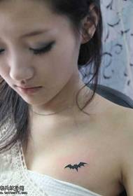 chest bat tattoo pattern