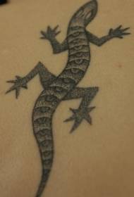 padrão de tatuagem de lagarto rastejando cinza preto