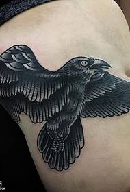 Ọna Ayebaye Black Grey Raven tatuu Aṣa