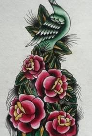 manuscript mooie pauw tattoo patroon