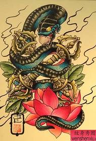 Tatuiruotės modelis: Šaunus vyriškų tatuiruočių tatuiruotė yra nuostabi gyvatės deimantų tatuiruotės tatuiruotė