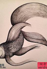la figura del tatuaggio ha raccomandato un manoscritto del tatuaggio del pesce rosso