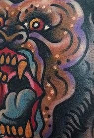 patrón de tatuaxe de mono pintado