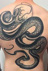 un patrón de tatuaxe de serpe na parte traseira