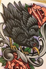 мода класичний гарний гарний татуювання ворона рукопис картина малюнок