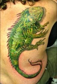 padrão de tatuagem de lagarto grande realista de cor traseira