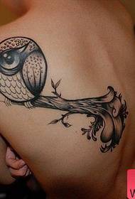 Roztomilý sova tetovanie vzor