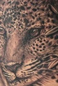 дуже реалістичний чорно-білий леопардовий малюнок татуювання